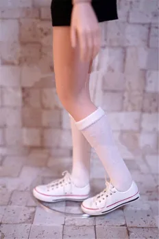 1:6 Scala de sex Feminin Drăguț Student Șosete și Pantofi Japoneză Albă de Vițel Șosete Pantofi de Panza Set de 12 inch de Acțiune Figura Model de Corp
