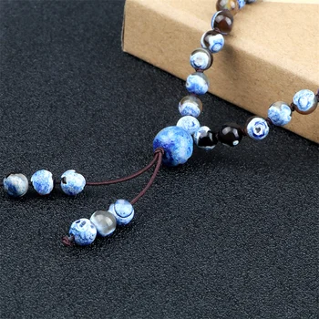 108 Meditație Foc Agate Multi-strat de Bratari pentru Femei Barbati Naturale 6mm Lapis Lazuli Piatră Yoga Mala Margele Colier Bijuterii
