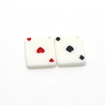 10buc Amuzant Joc de cărți Rășină de Poker Farmece Drăguț Roșu Negru Inimile Cercei Pandantiv Accesoriu Meserii Diy Brelocuri Bijuterii Face
