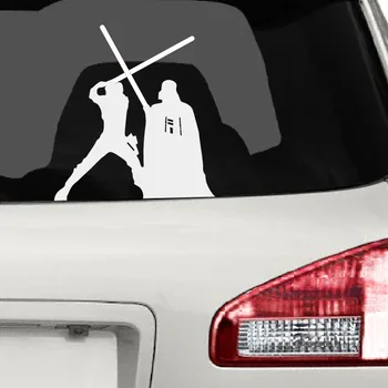 11x12cm Darth Vader & Luke Skywalker Lupta Impermeabil Geamul Mașinii Autocolant Decal Autocolant Cadou de Vinil Decor Detașabil T008