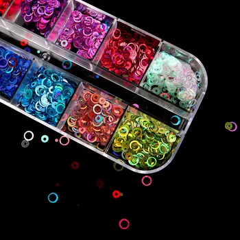 12 Culori/Cutie Holografic Oglindă Unghii Paiete Inima/Fluture Sirenă Primăvară Autocolant 3D DIY Sfaturi de Decorare DIY Manichiura