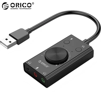 2 BUC ORICO USB Extern placa de Sunet Pentru Microfon Cască 2 In 1 Cu 3 Porturi de Ieșire Volum Reglabil Extern Pentru Windows, Mac