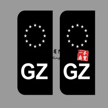 2 X Numărul de Înmatriculare Autocolant Negru GZ CZ DK SK GR GE Teren Film Mașină Neagră Trailer Caravan Bus Dedicat pentru Toate Standard de Dimensiuni Polonia Vinil