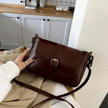 2022 nou sac de femei PU piele culoare solidă femeii sac de moda retro pătrat mic sac de moda umăr geanta messenger
