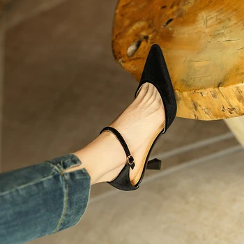 2022 Nouă Primăvară De Aur Catifea Femei Pantofi Retro Femei Pompe Subliniat Toe Tocuri Pantofi Femei Zapatos De Mujer Superficial Tocuri Femei