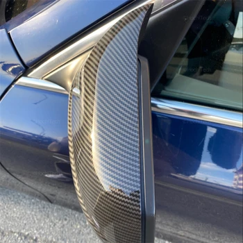 2x Fibră de Carbon Model Negru Oglinda Laterala Capace de Acoperire Înlocuitor pentru BMW Seria 5 F10 F11, F18 2010-2013 Accesorii