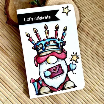 4x6inch Tort Gnome Clar Timbre Să Sărbătorim Sentimente Transparent Timbre pentru DIY Scrapbooking Ambarcațiunile de Carduri de a Face
