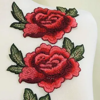 5pcs 3D Floare Trandafir Bujor Patch-uri Brodate Îmbrăcăminte Aplici Coase pe Patch-uri de Haine Cheongsam Rochie de Mireasa Accesorii