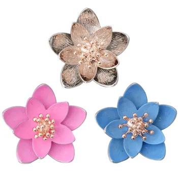 6Pcs/lot Nouă Clipă de Bijuterii Mare Floare de Lotus Metal Butoane de Ajustare a se Potrivi DIY 18mm DIY Snap Bratari&Brățări Butonul de Bijuterii