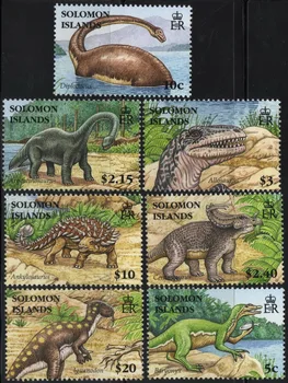 7Pcs/Set Nou Insulele Solomon Post de Timbru Animal Preistoric Era Dinozaurilor Stamps MNH