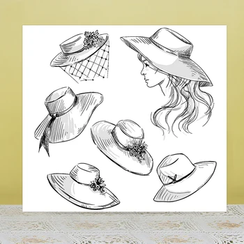 AZSG Pălărie pălărie de Paie Clar Timbre/Sigilii Pentru DIY Scrapbooking/Carte de a Face/Album Decorative Silicon Timbru Meserii