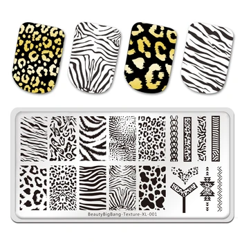 BeautyBigBang Ștanțare Plăci de Tigru, Zebra, Leopard de Imprimare Imaginea de Animale din Oțel Inoxidabil Matrita Unghii Model Textura XL-001