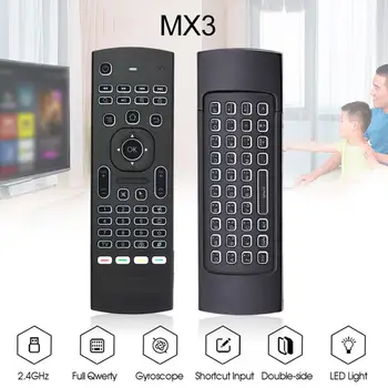 Bluelans Voce de Control de la Distanță MX3 2.4 G Wireless Telecomanda Air Mouse Tastatura pentru X96 H96 Android TV Box
