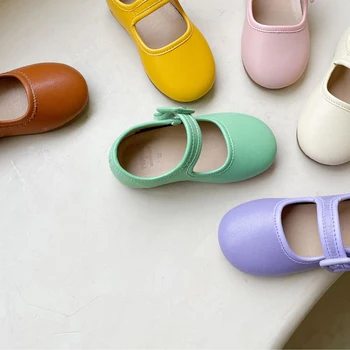 Bomboane de Culoare Mary Janes 2022 Primavara Toamna Noi pentru Copii Mici Pantofi din Piele Grădiniță Fete Singure Apartamente Pantofi Casual Pantofi