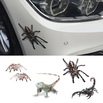 Cele mai Recente masini 3d Autocolant PVC Autocolant Auto Simulare Șopârlă Scorpion, Păianjen Corp Rece Geamul Mașinii Autocolant Decal DIY Auto Styling