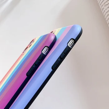 Curcubeu Telefon Caz Pentru iPhone 12 13 Pro 12 Mini 11 Pro Max XR XS Max 7 8 Plus X SE 2020 Gradient de Culoare Silicon Moale Capacul din Spate