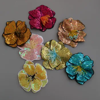 Cusut Paiete flori patch-uri pentru haine DIY coase pe călește aplicatii aplicatiile de Broderie patch-uri ropa accesoriu de imbracaminte