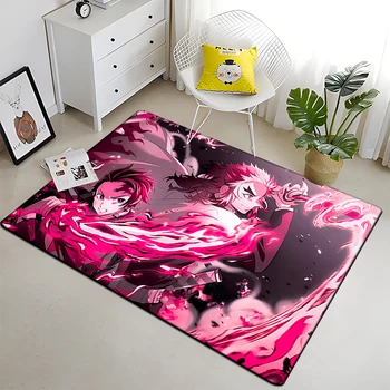 Demon Slayer Art Print floor mat covor camera de zi sala de joc covor de camping, picnic mat usa mat anime cameră decor covorase