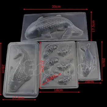DIY 3D Koi Pește de Plastic Tort de Ciocolata Mucegai Manual Jelly Transparent Sugarcraft Mucegai DIY Meșteșug