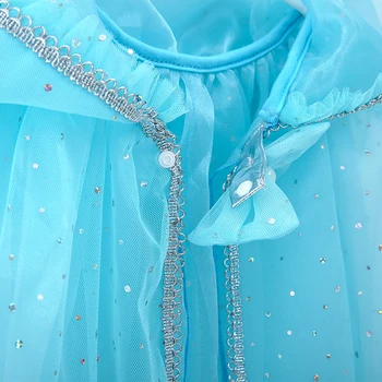 Drăguț Sequin Printesa Șal Colorat Tul Cape Copii Costum De Carnaval Petrecere De Lux Mantie Cu Glugă Cosplay Fete Haine