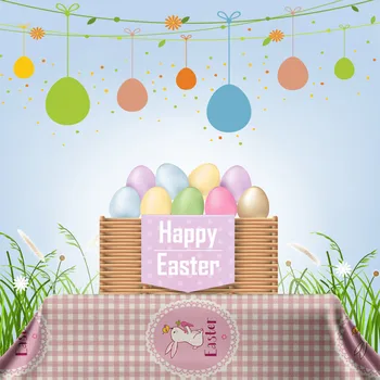 Easter Bunny Drăguț Roz Model Verificat Tabelul Runner Masă De Cafea Țară Decor De Nunta Petrecere De Familie Decor Tabelul Runner