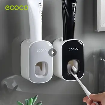 ECOCO Automat Pasta de dinti Dozatorul de Montare pe Perete pentru Baie Accesorii pentru Baie rezistent la apa Pasta de dinti Storcator de Titularul Periuta de dinti