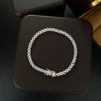 ELSIEUNEE Argint Masiv 925 Bijuterii Fine Bratara Ridicat de Carbon Diamant tipul de Piatră prețioasă Bratari Femela Fată de Regulă Cadouri Bijuterii en-Gros