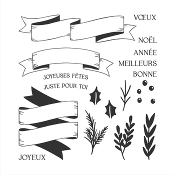 Engleză/germană/franceză Bannere de Crăciun Timbru set de Fraze Clare Timbre pentru Scrapbooking Meserii DIY Carte Face 5x7inch 20A
