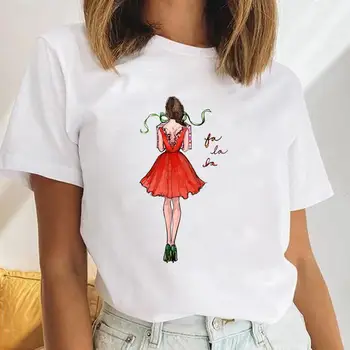 Femei T-shirt Cadou Nou Stil Minunat Crăciun Fericit Grafic T-Shirt Desene animate Fericit, Vacanță de Iarnă Tricou de Moda y2k Haine Topuri