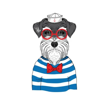 Franceză Schnauzer Uriaș Câine Patch Fier pe Căldură Transfer de Imprimare Patch-uri Autocolante de Vinil Lavabil Aplici pentru Îmbrăcăminte T-Shirt