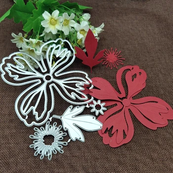 Frumoase flori dantelă card de Tăiere de Metal Moare Șabloane Pentru DIY Scrapbooking Decorative Relief Artizanat Mor de Tăiere Șablon