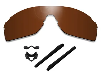 Glintbay Precise-Fit Brown Lentile de Înlocuire și de Cauciuc Negru kit pentru Oakley EVZero Teren ochelari de soare