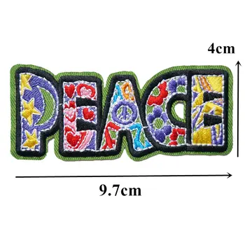 Green Peace Iubesc Florile Patch-uri Brodate Coase de Fier Pe Tesatura Insigne Pentru Rochie Sac de Blugi Pălărie Tricou DIY Aplicatii Craft Decor