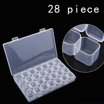 HUACAN Diamant Broderie Cutie 28pcs Diamant Instrumente de Pictură Accesoriu Bijuterii Burghiu de Plastic Facilități de Depozitare Cutie de Cadou Mozaic