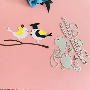 Iubitor de pasăre drăguț decor de Metal de Tăiere Moare DIY Hârtie Album Carduri de Relief Ambarcațiunile de Tăiat Mor de artizanat lucrate manual