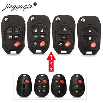 Jingyuqin Modernizate Flip Key Remote Shell Pentru Toyota Highlander Sequoia Sienna Tacoma Modificat Caz-cheie Fob 3/4/5/6 BTN Înlocui