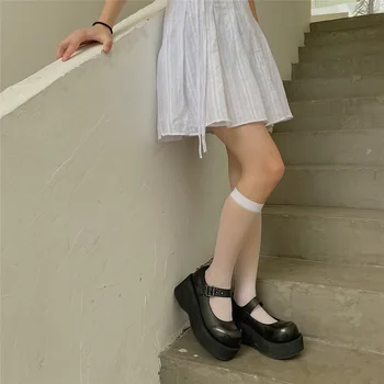 JK Femei Ciorapi de Vară fără Sudură Ultra-subțire de Nailon Transparent Șosete Lungi Stil Japonez Lolita Fete Peste Genunchi Șosete Ciorapi