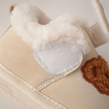 Little Bear Broderie Cizme de Zapada Copii de Iarnă 2022 Îngroșat de Pluș de Înaltă top Băieți și Fete Pantofi de Bumbac