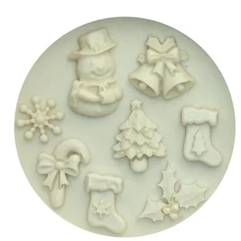 M0130 de Calitate Alimentară Pomul de Crăciun 3D/Clopot/Zăpadă/Fulg de nea/șosete Forma Mucegai Silicon Decorare Tort Instrument