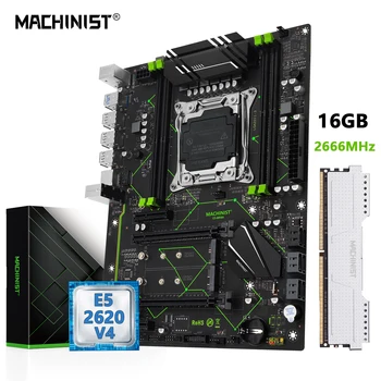 MAȘINIST E5 LGA 2011-3 Placa de baza Combo Xeon E5 2620 V4 CPU Procesor Și DDR4 16GB RAM 2666MHZ Memorie E5 MR9A