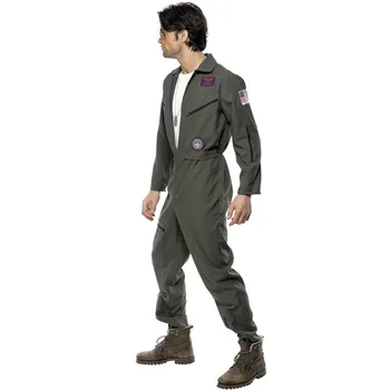 Mens Top Pilot De Zbor Costum Aviator Maverick Uniformă Arma Costum De Spațiu, Astronaut Extraterestru Salopeta Rochie Fancy