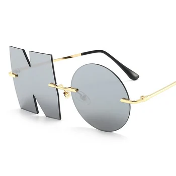 Moda Scrisorile NU fără ramă de ochelari de Soare pentru Femei Brand de Lux Cadru Metalic de Acoperire Ochelari de Soare Nuante pentru Femei UV400 Oculos SG057