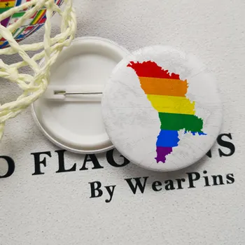 Moldova Pavilion Hartă Tin Butonul Ace LGBT Curcubeu Gay Pride Tin Butonul de Insigne