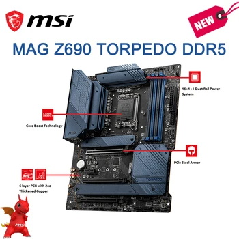 MSI MAG Z690 TORPILĂ DDR5 Placa de baza DDR5 128 GB 6400（OC）MHz Suport Intel 12 CPU GAMING Placa-mama LGA 1700 ATX Z690 Placa de baza