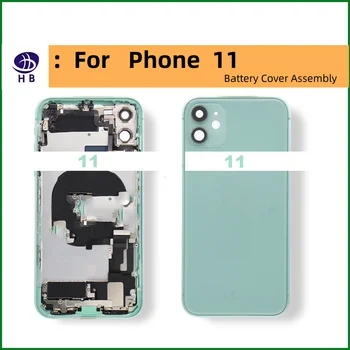 Pentru iPhone 11 11Pro 11PROMAX Baterie Capac Spate, Mijloc Caz, Cartela SIM Tray, Partea Cheie de Asamblare, Caz Moale Cablu de Locuințe de Sticlă