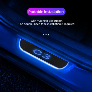 Personalizat Wireless LED-uri Auto pragului de ușă starea de spirit de lumină Pentru Citroen C1 C2 C3 C4 C4L C5 C6 C8 C-ELYSEE Xsara VTS C-Crosser Berlingo Jumpy