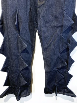 PFNW Nișă Design Retro Original Neregulate Trei-dimensional de Tăiere Blugi Pentru Barbati Toamna anului Nou val de Moda Denim Pantaloni 12A5194