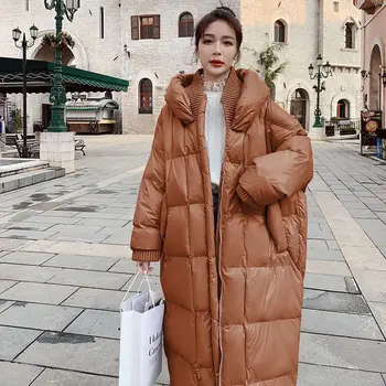 Populare Fierbinte Stil De Moda Sacou Captusit Femei 2021 Supradimensionat Vrac X-Lung Haina De Iarna Coreean Trendy Hanorac Cu Glugă Mujer Abrigo M18