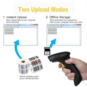 Portable Scanner de coduri de Bare Wireless Matrice de Date Cititor Bar Pistool mai Multe Limbi Tastatură USB 1D 2D QR Code Supermarket POS
