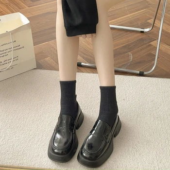 Primavara Toamna Noua de Pantofi Mary Jane Platforma Femei Pantofi Deget de la picior Pătrat Stil Britanic Femei Moda Retro All-meci Low-top Pantofi